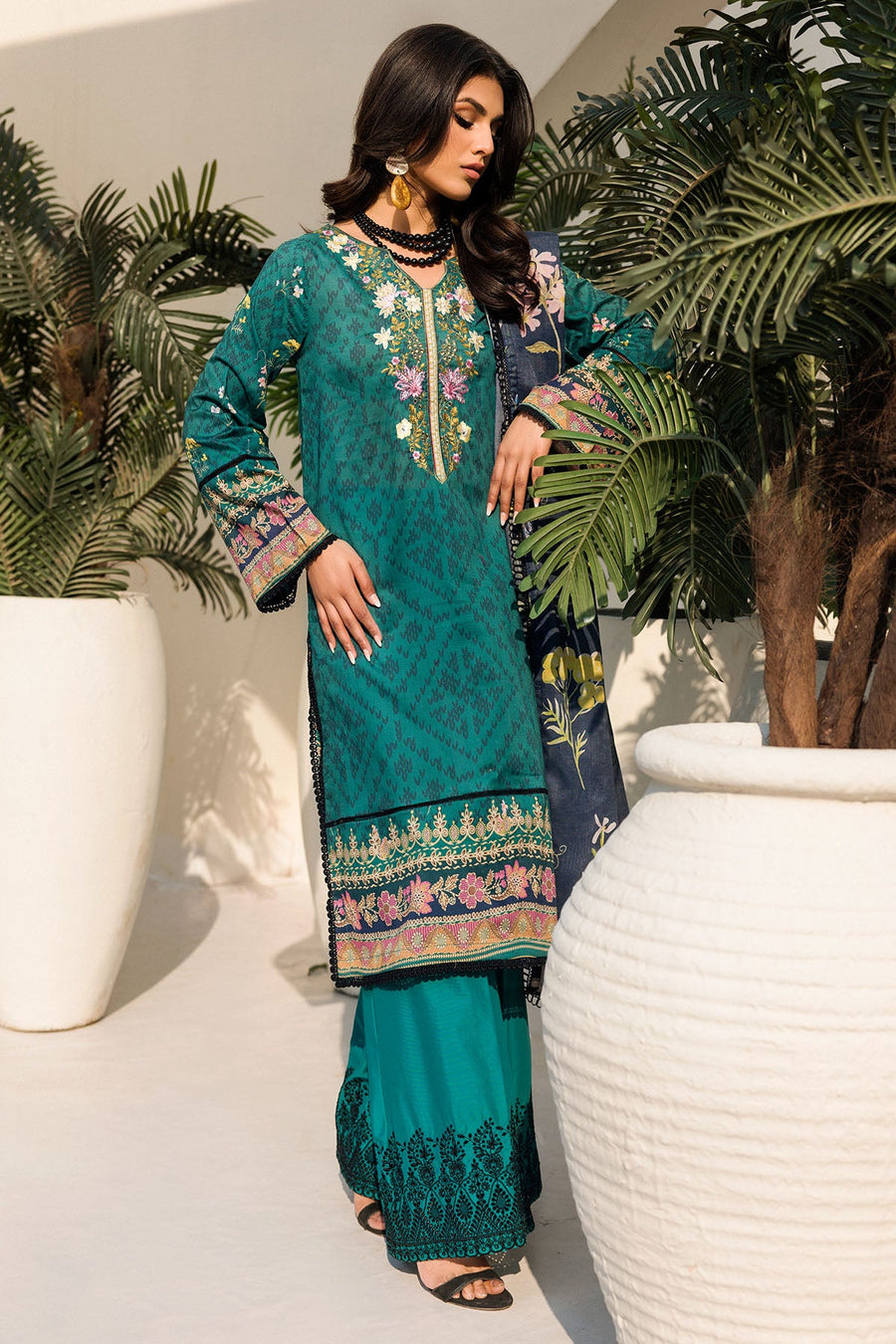 Umang by Motifz Embroidered Lawn Unstitched 3Pc Suit 4636-EVERGLADE