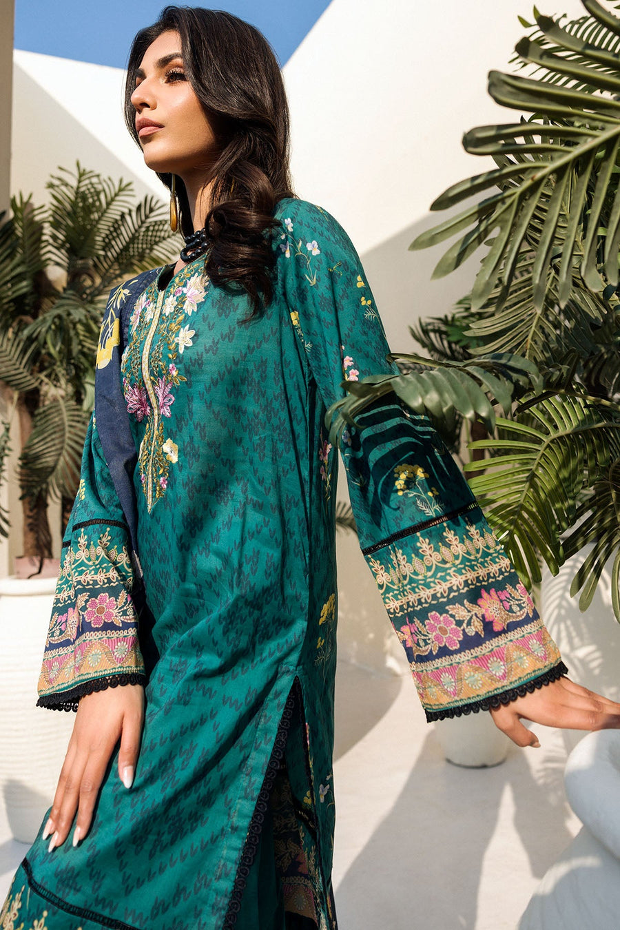 Umang by Motifz Embroidered Lawn Unstitched 3Pc Suit 4636-EVERGLADE