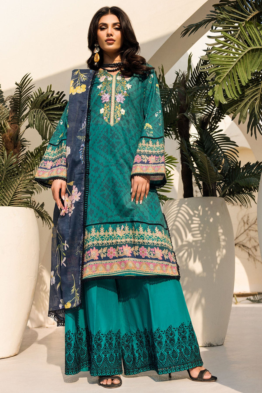 Umang by Motifz Embroidered Lawn Unstitched 3Pc Suit 4636-EVERGLADE