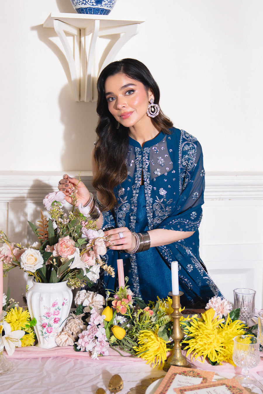 Neeshay Dastaan Embroidered Chiffon Unstitched 3Pc Suit - Aabirah