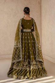 Zarposh Jahanara Festive Embroidered Organza Unstitched 3Pc Suit - MAYA