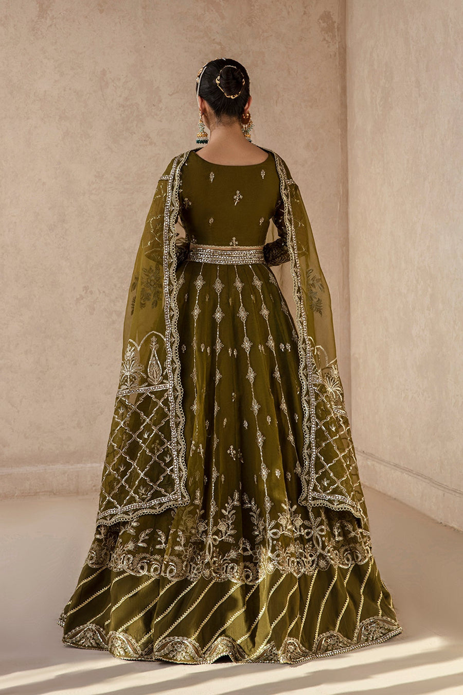 Zarposh Jahanara Festive Embroidered Organza Unstitched 3Pc Suit - MAYA