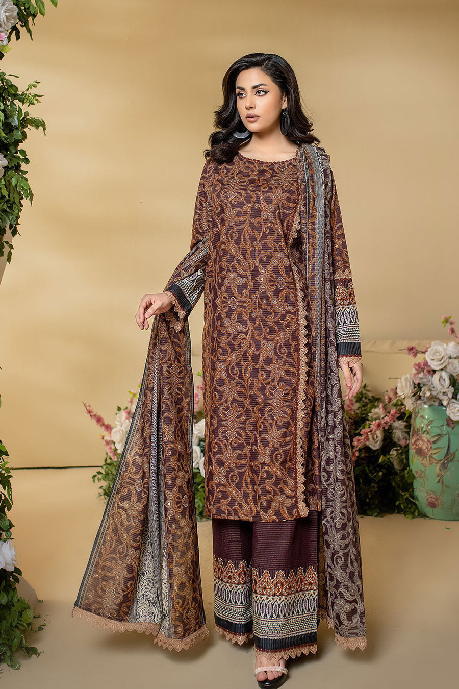 ASK-12 - SAFWA AMORA MASURI KHADDAR 3 PIECE COLLECTION
