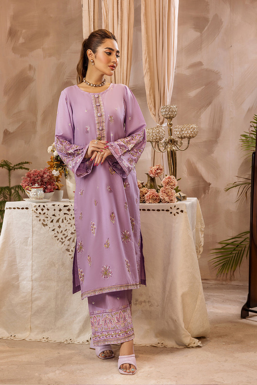 Safwa Embroidered Lawn Pret 2Pc Suit ( Shirt / Trouser ) P000567