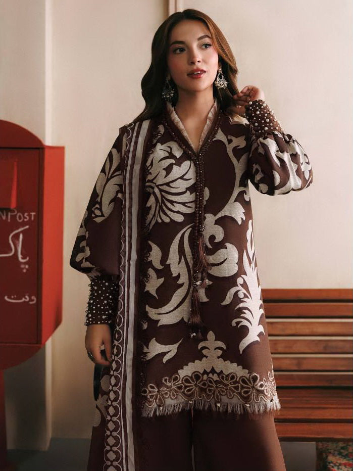Maria B MBasics Embroidered Slub Khaddar Unstitched 3Pc Suit MB-CUSV15-04A