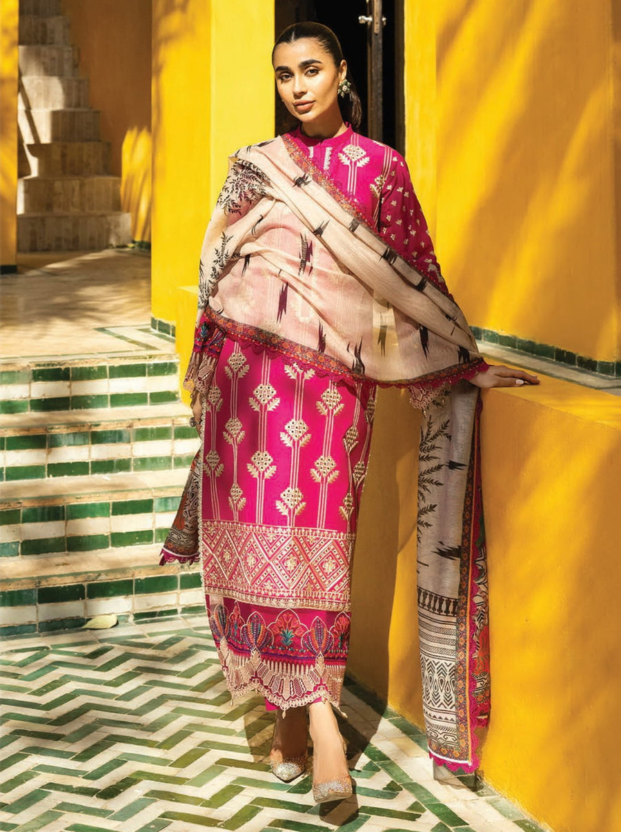 Zainab Chottani Embroidered Chikankari Lawn Unstitched 3Pc Suit D-04B Aanya