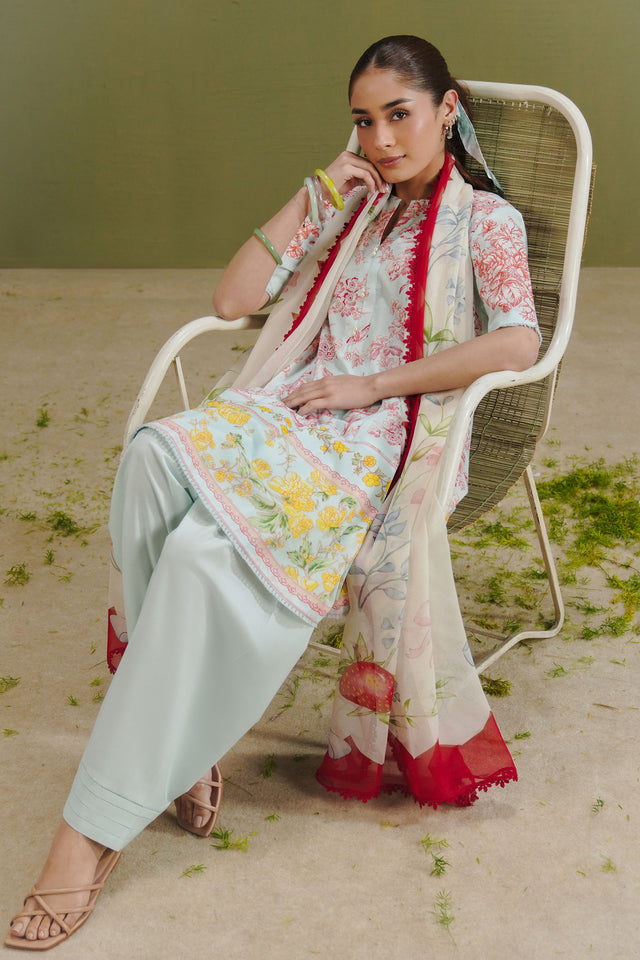 Coco by Zara Shahjahan Prints Unstitched Lawn 3Pc Suit D-04B Elvo