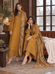 Noor by Saadia Asad Printskhaas Embroidered Linen Unstitched 3Pc Suit D-04B