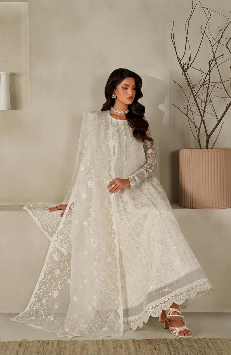 Zarif Muse Thread Embroidered Organza Unstitched 3Pc Suit ZE-MT-03 Sahil