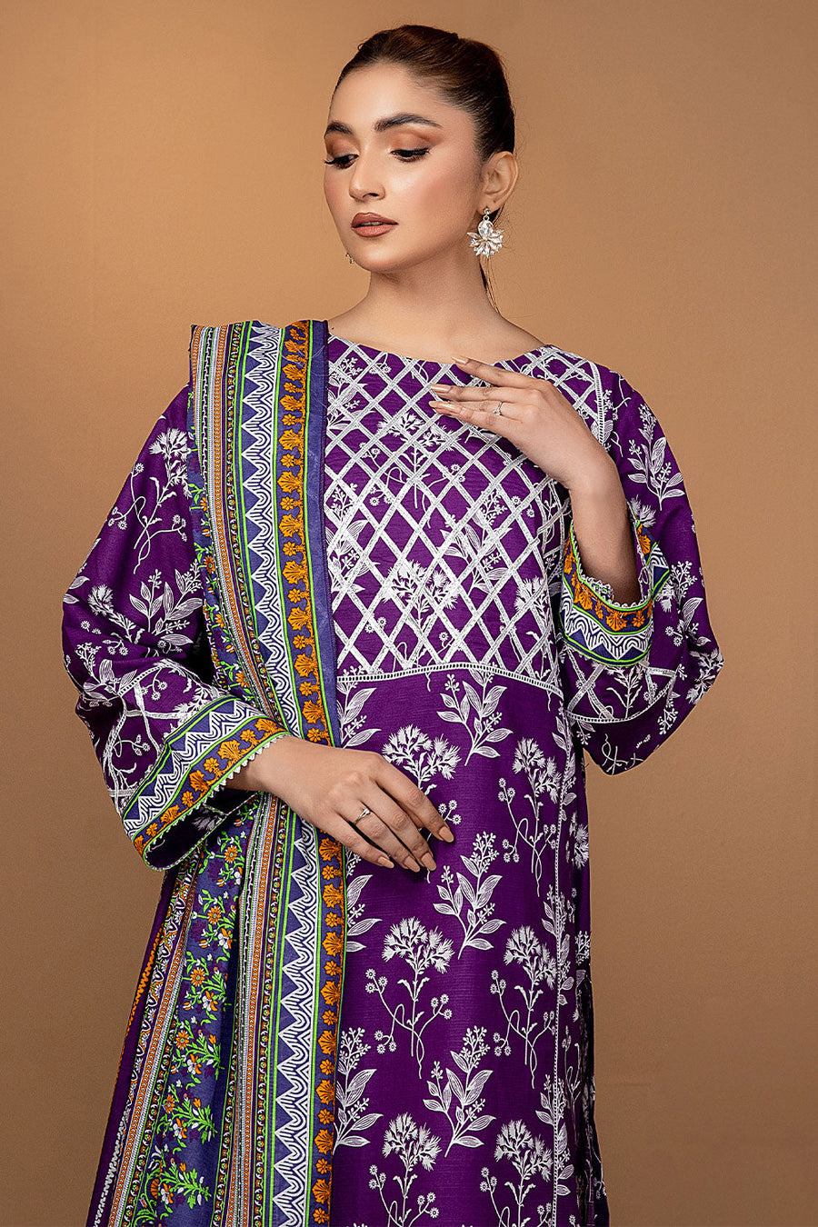 Ixora by Safwa Fine Printed Doria Lawn Unstitched 3Pc Suit ICS-14