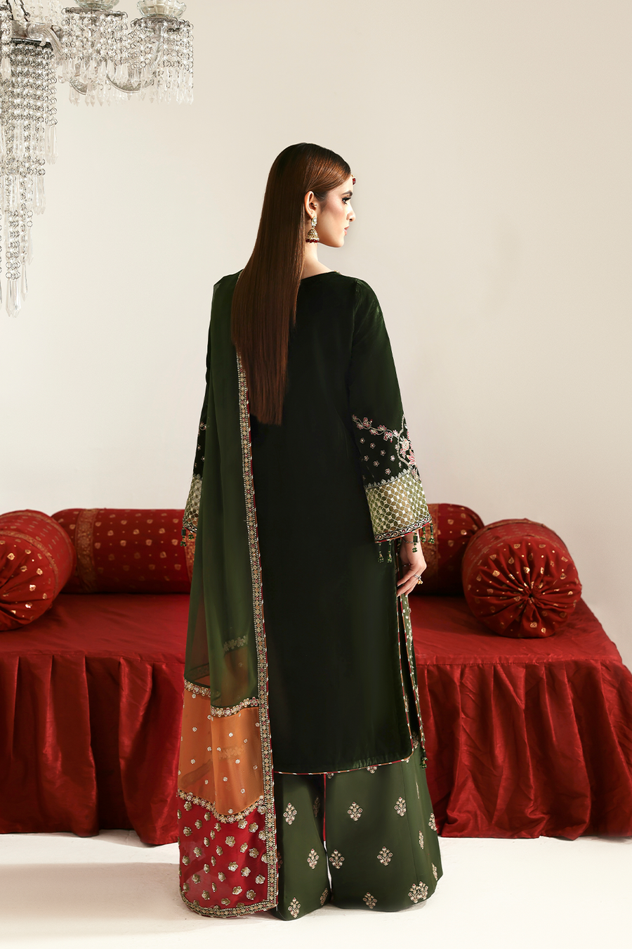 Emaan Adeel Zarposh Embroidered Velvet Unstitched 3Pc Suit - AARISH