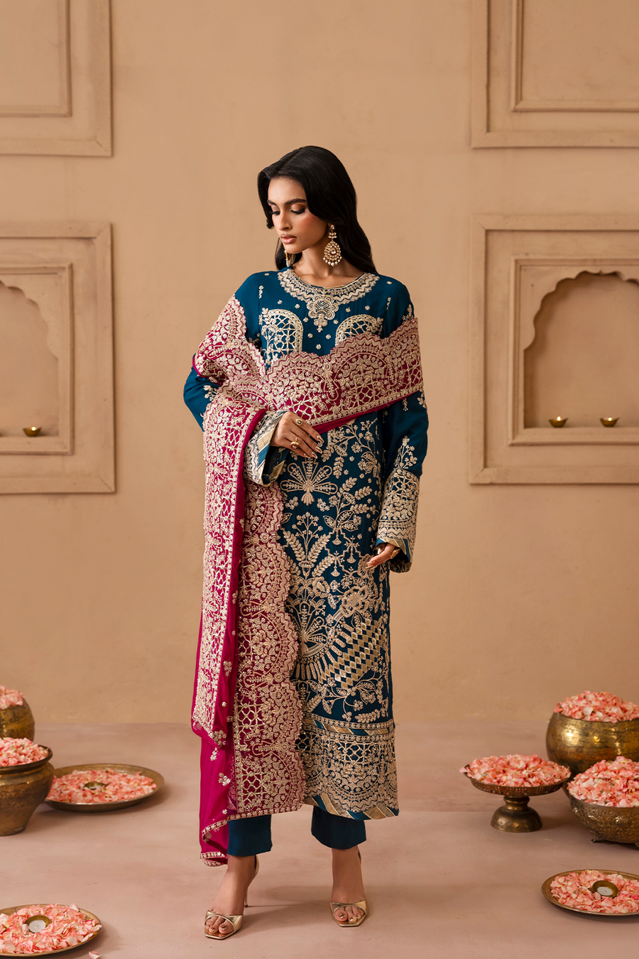 Emaan Adeel Sheherzadi Embroidered Chiffon Unstitched 3Pc Suit - KAVYA