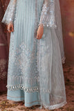 Tara by Sardinia Embroidered Organza Unstitched 3Pc Suit - Azure