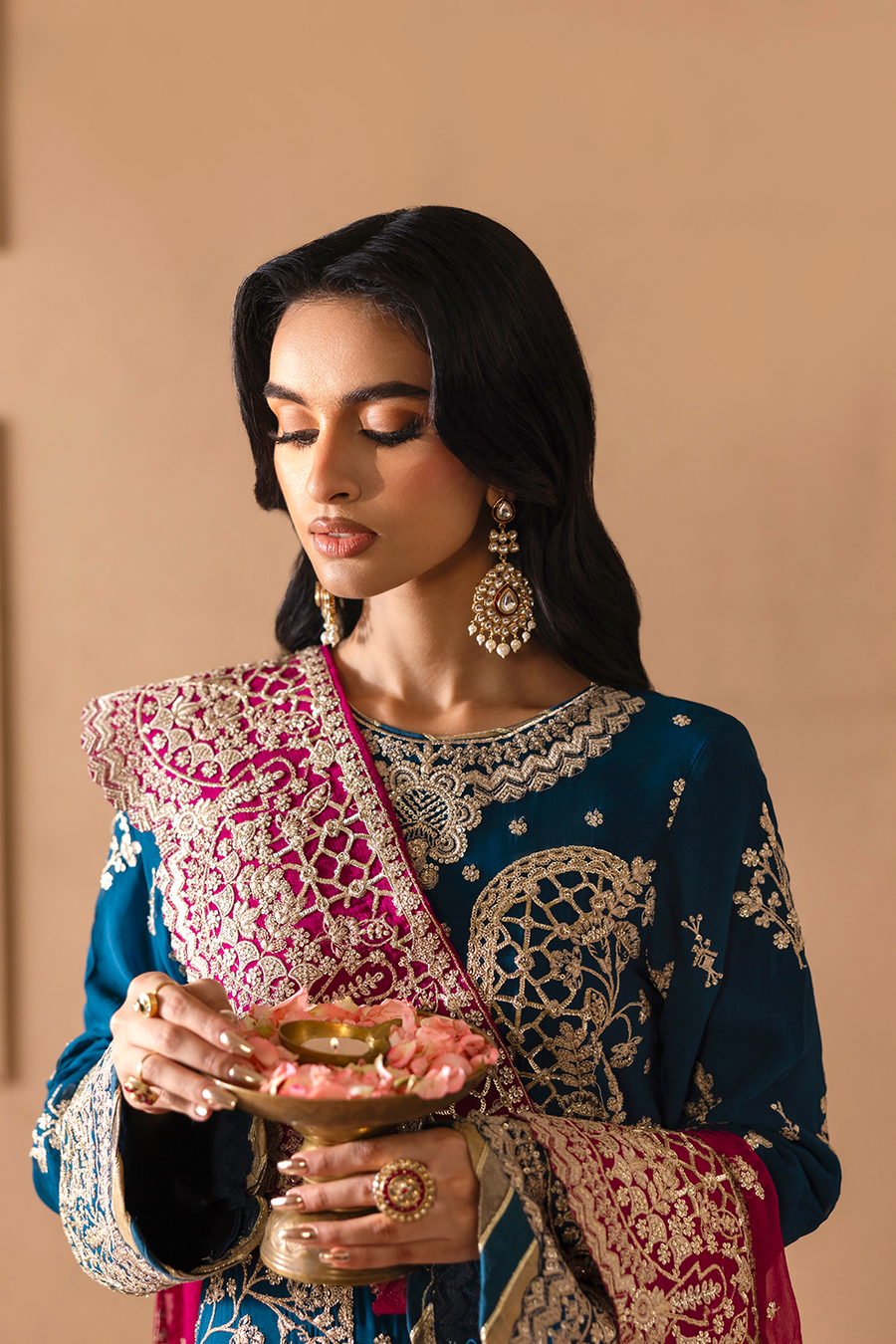Emaan Adeel Sheherzadi Embroidered Chiffon Unstitched 3Pc Suit - KAVYA
