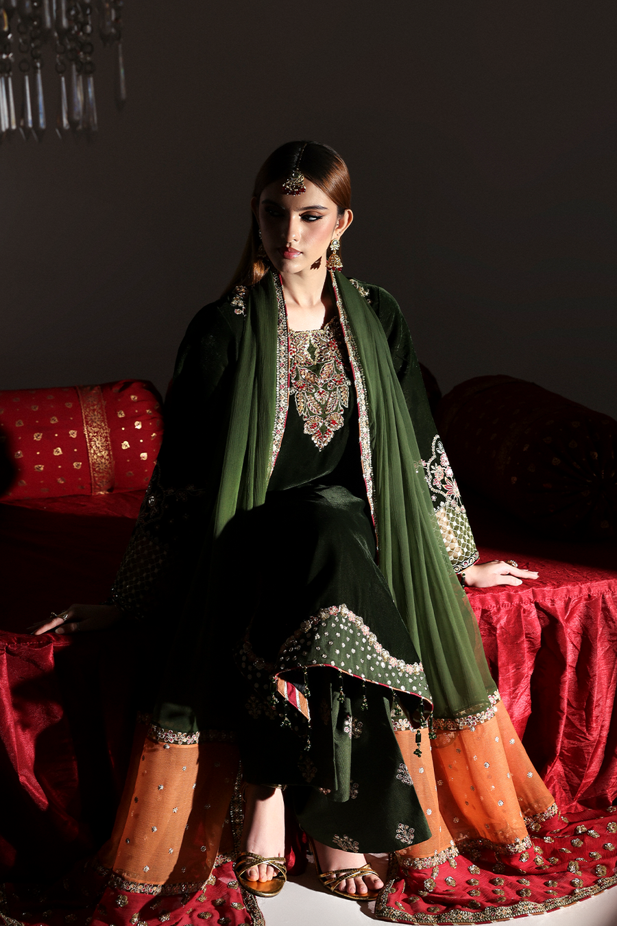 Emaan Adeel Zarposh Embroidered Velvet Unstitched 3Pc Suit - AARISH