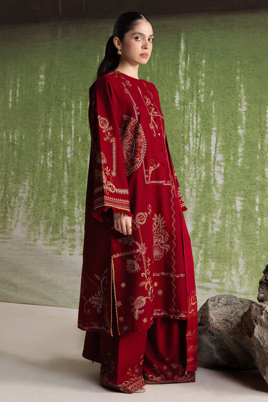Coco Zara Shahjahan Embroidered Khaddar Unstitched 3Pc D-10A DIBA