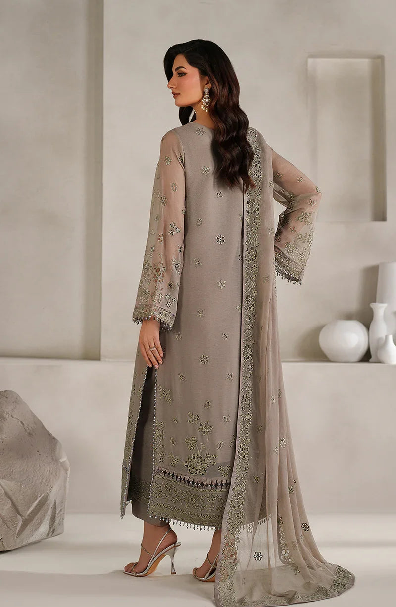 Zarif Muse Thread Embroidered Chiffon Unstitched 3Pc Suit ZE-MT-08 Aabroo