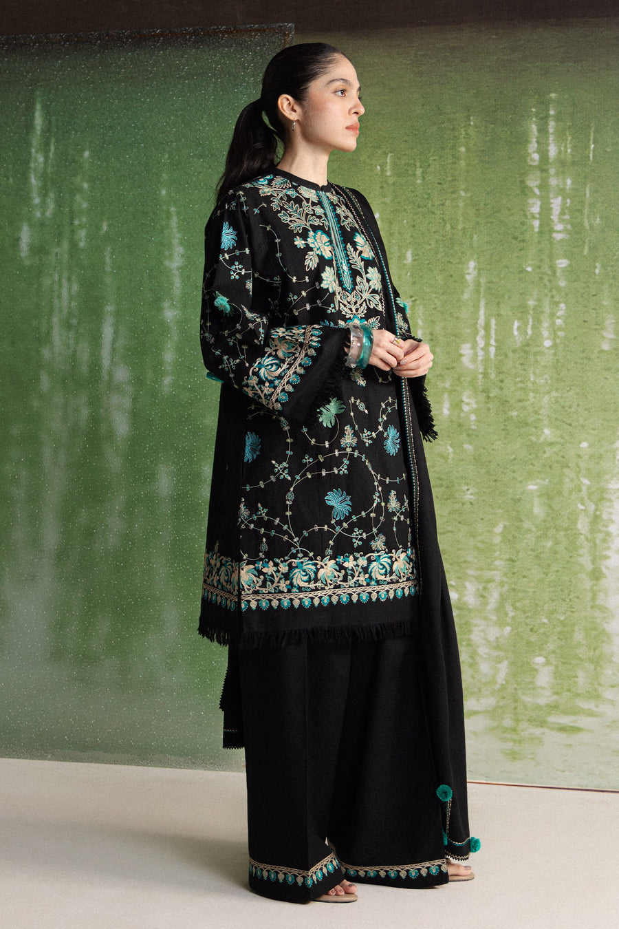 Coco Zara Shahjahan Embroidered Karandi Unstitched 3Pc D-7B TABASSUM