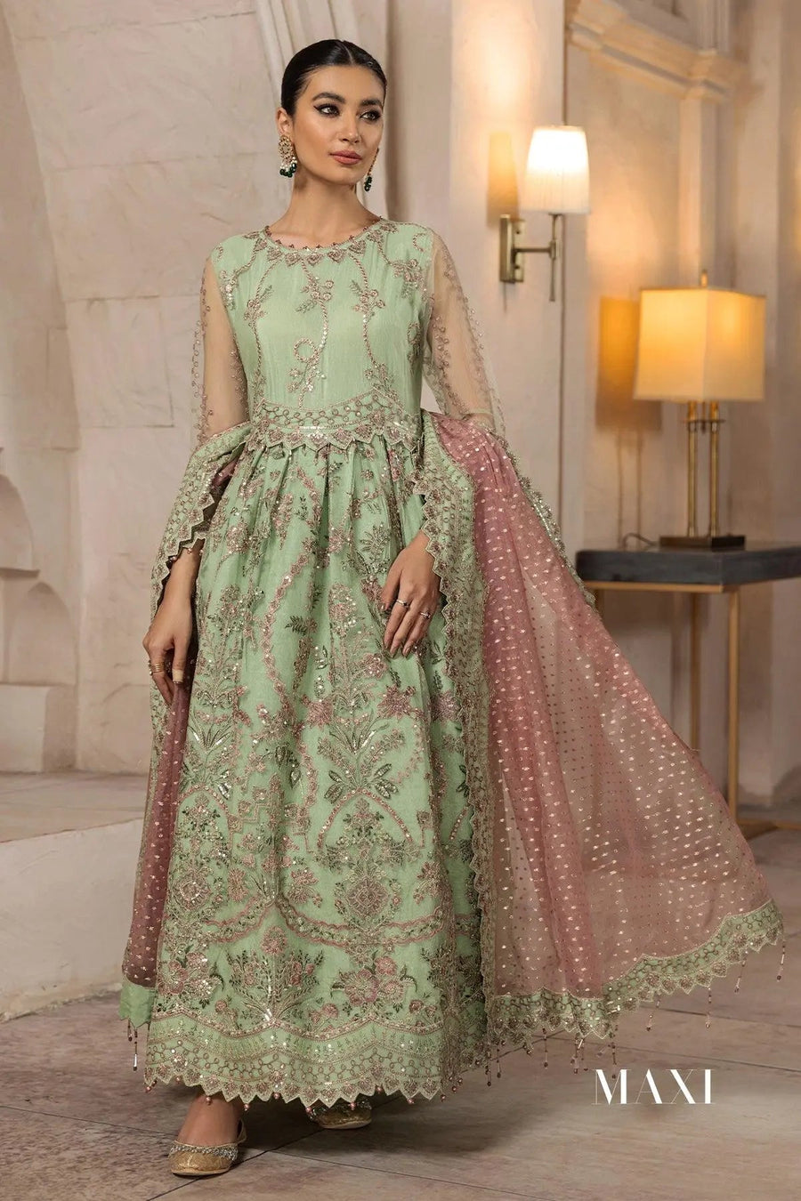 Alizeh Fashion Muhtesem Festive Eid Unstitched 3Pc Suit D-02 Serin