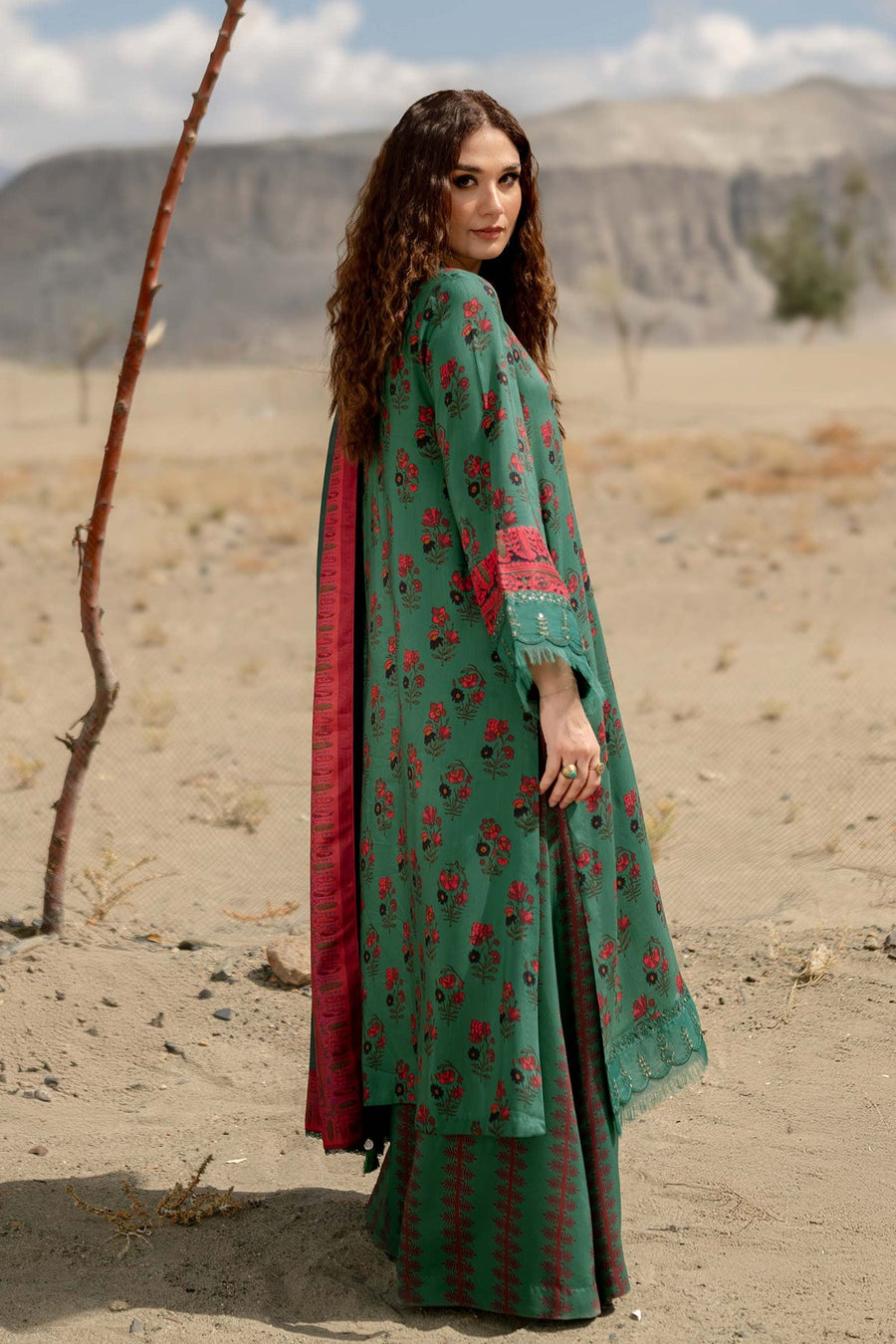 Maria.B M.Basics Printed Linen Unstitched 3Pc Suit D-02B