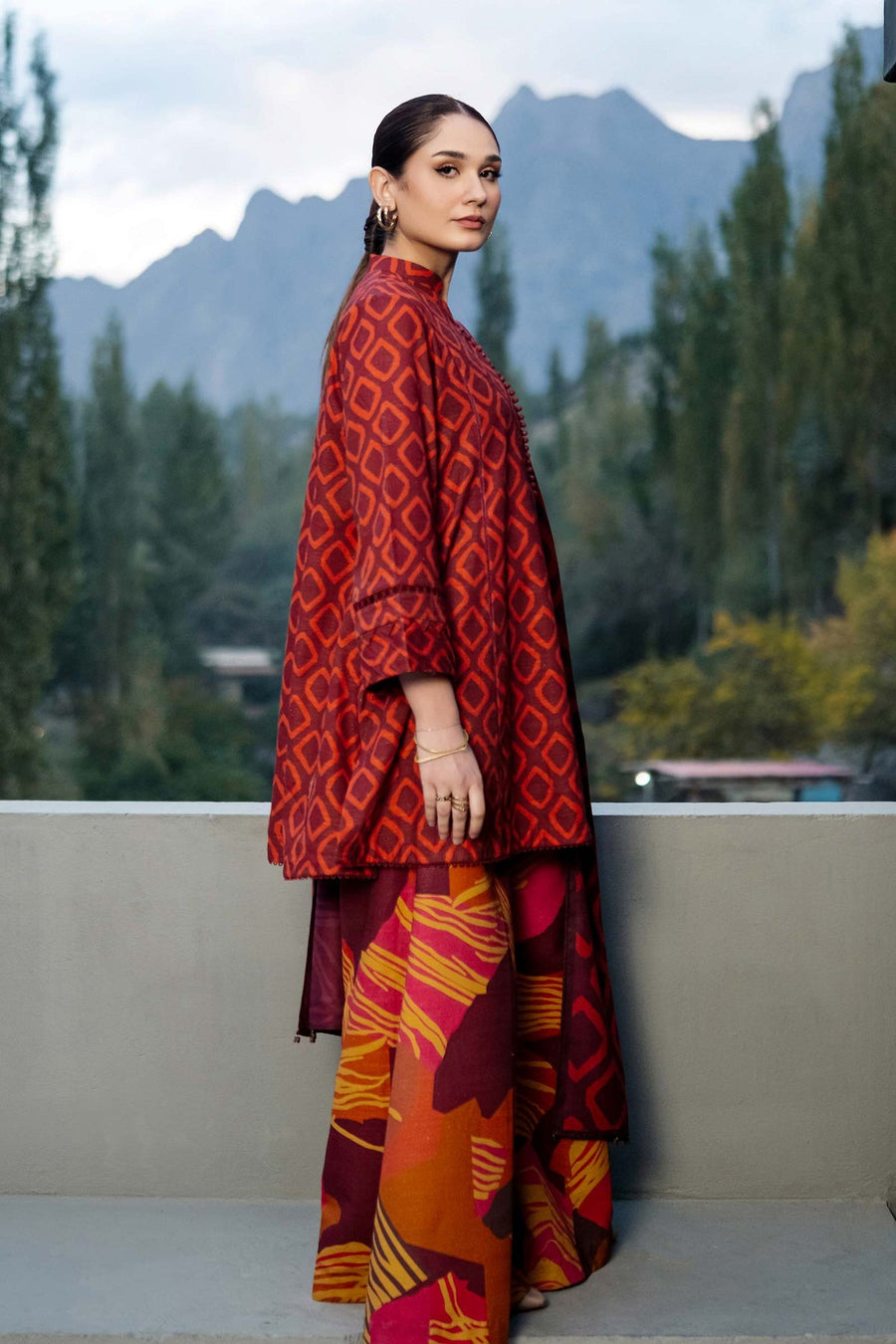 Maria.B M.Basics Printed Khaddar Unstitched 3Pc Suit D-06B