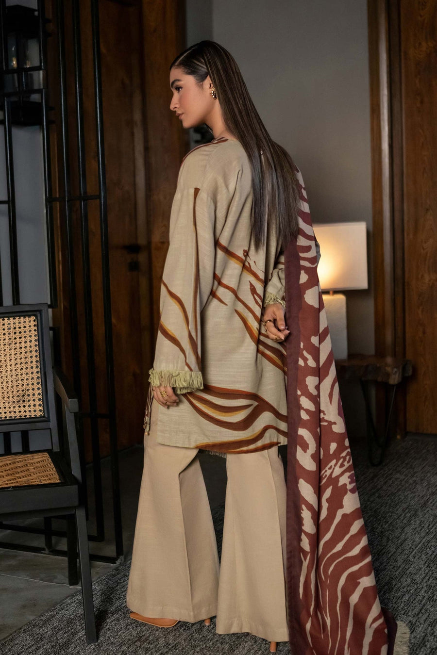 Maria.B M.Basics Printed Khaddar Unstitched 3Pc Suit D-10A