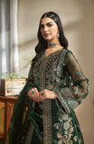 Fabiha Fatima Mehar-o-Maah Embroidered Organza Unstitched 3Pc Suit - EMERALD