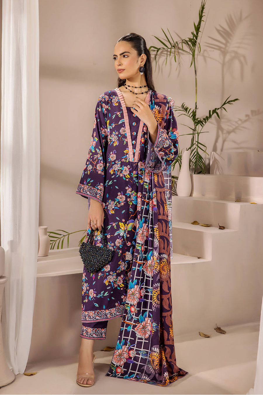 Koka by Safwa Digital Printed Doria Cambric Unstitched 3Pc Suit KOK-34