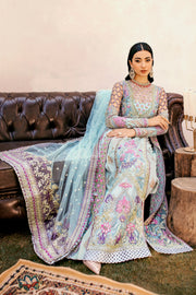 EZRA Luxury Wedding Hand Embellished Net Unstitched 3Pc Suit - SIBEL