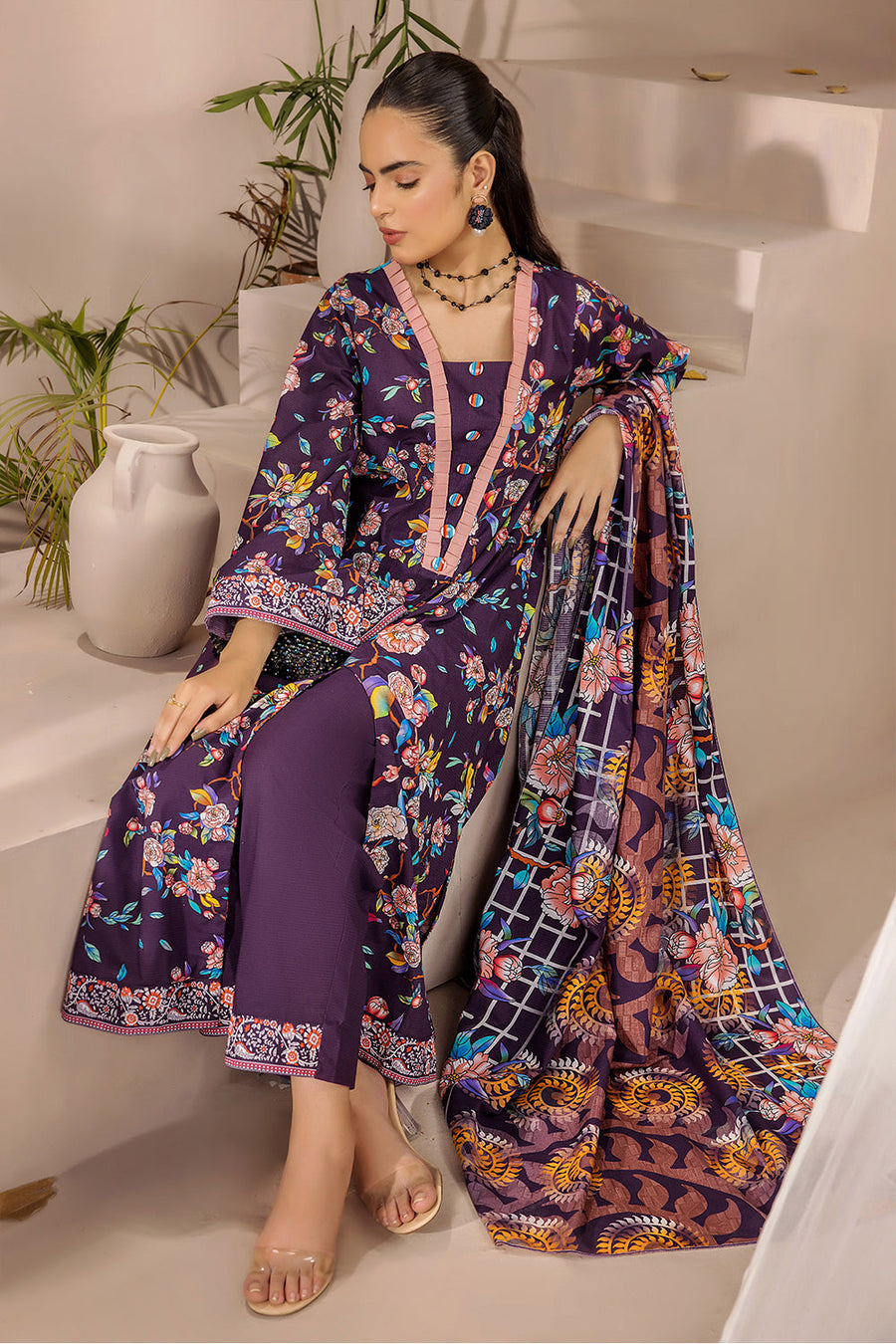 Koka by Safwa Digital Printed Doria Cambric Unstitched 3Pc Suit KOK-34