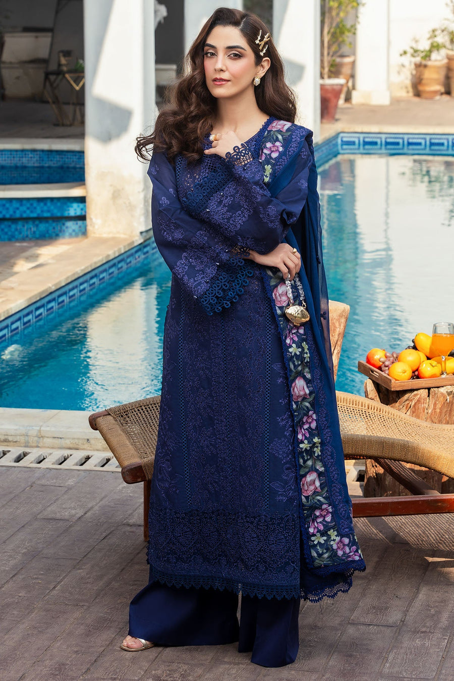 Motifz Premium Vol-02 Embroidered Lawn Unstitched 3Pc Suit 5330-MAELYS