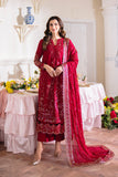 Neeshay Dastaan Embroidered Chiffon Unstitched 3Pc Suit - Gulzaib