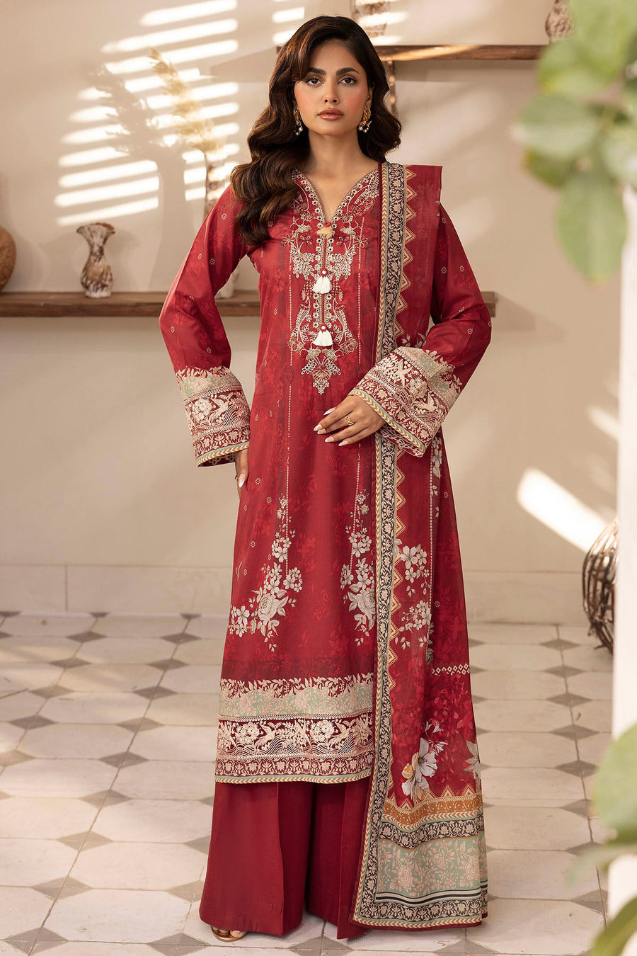 Motifz Umang Premium Embroidered Lawn Unstitched 3Pc Suit 5412-EMINE