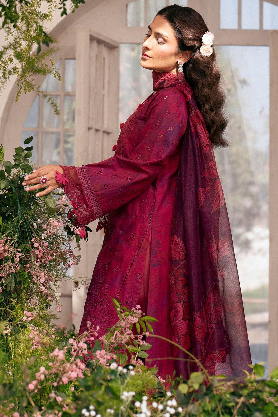 Motifz Amal Embroidered Lawn Unstitched 3Pc Suit 5426-VALERIE