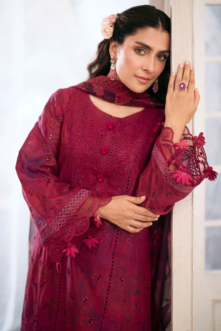 Motifz Amal Embroidered Lawn Unstitched 3Pc Suit 5426-VALERIE