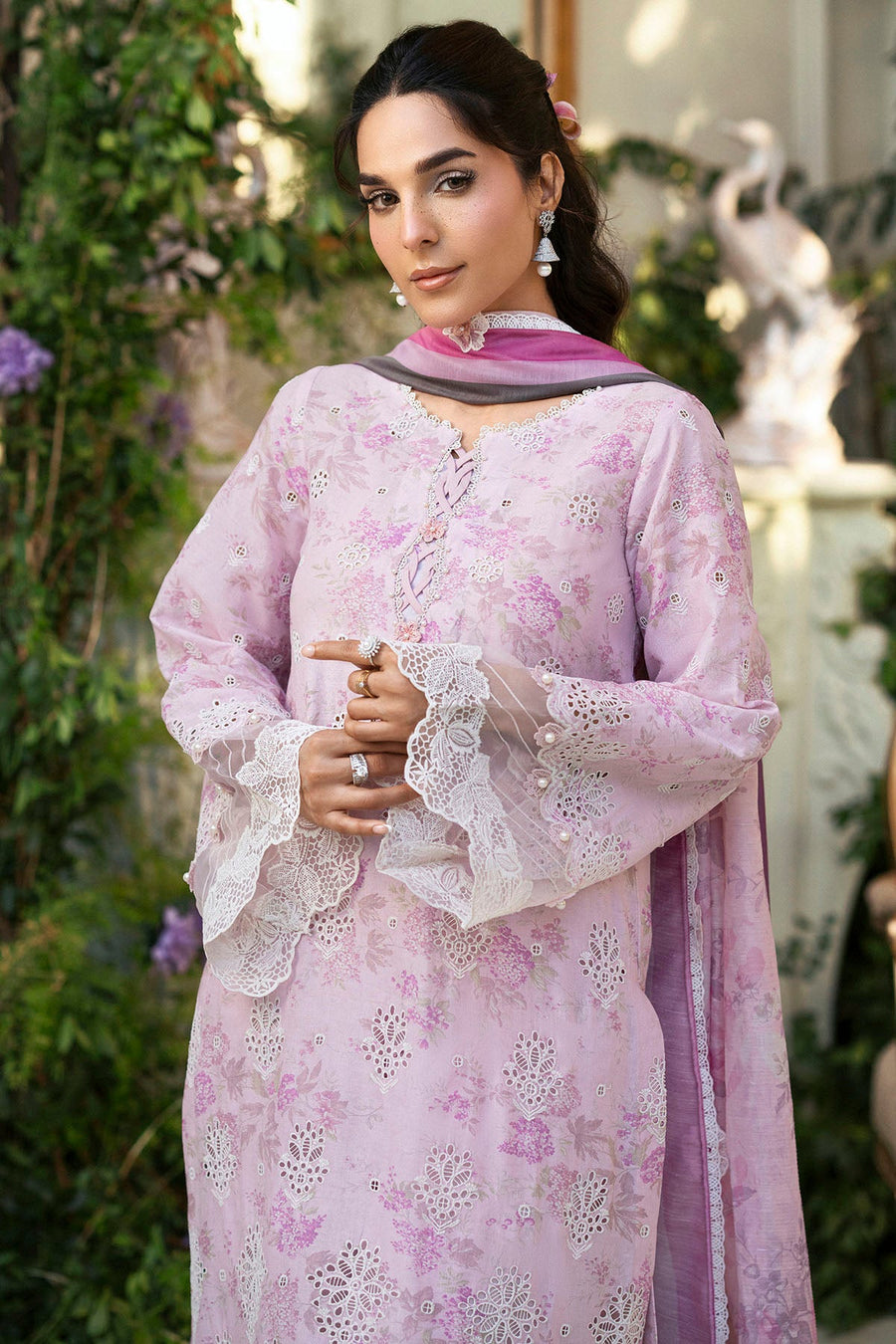 Motifz Amal Embroidered Lawn Unstitched 3Pc Suit 5428-ASTER