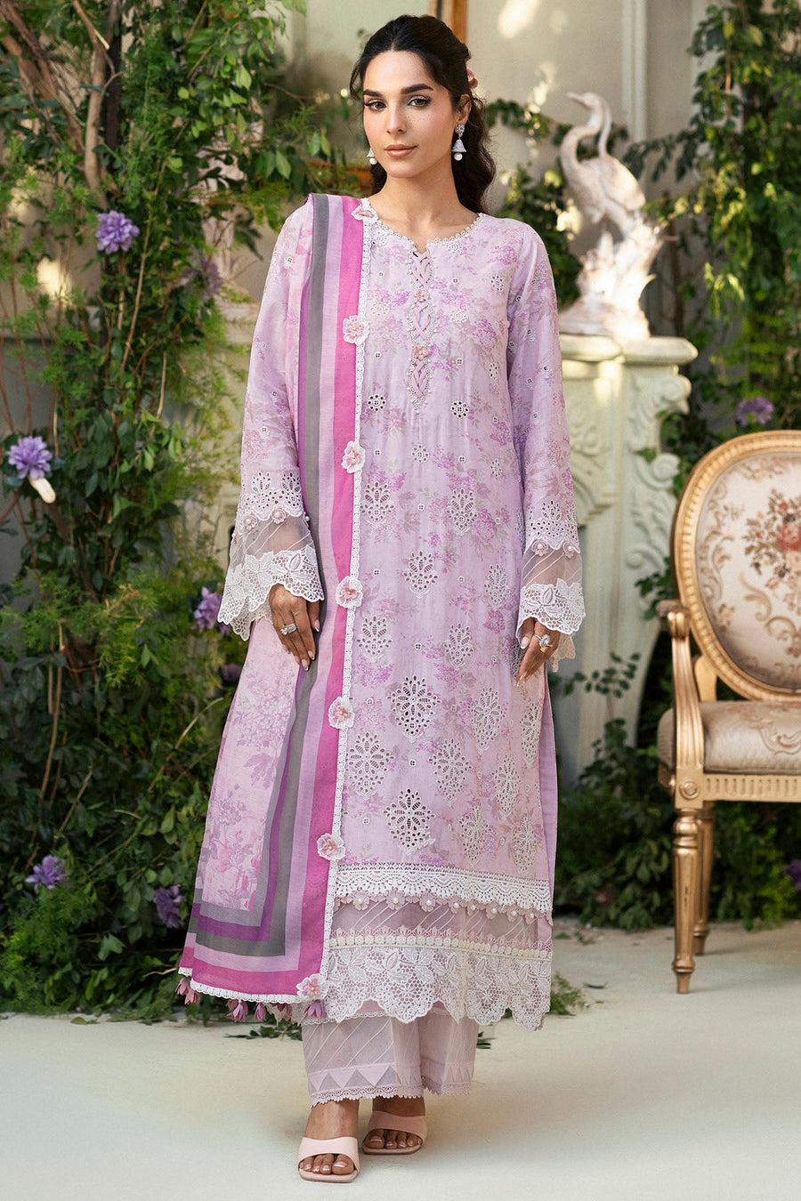 Motifz Amal Embroidered Lawn Unstitched 3Pc Suit 5428-ASTER