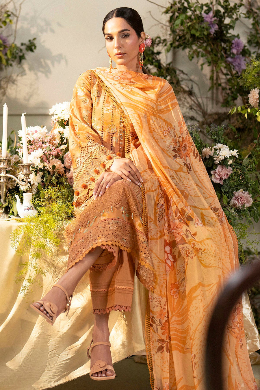 Motifz Amal Embroidered Lawn Unstitched 3Pc Suit 5431-BLUEBEELL