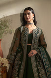 Fabiha Fatima Mehar-o-Maah Embroidered Organza Unstitched 3Pc Suit - EMERALD