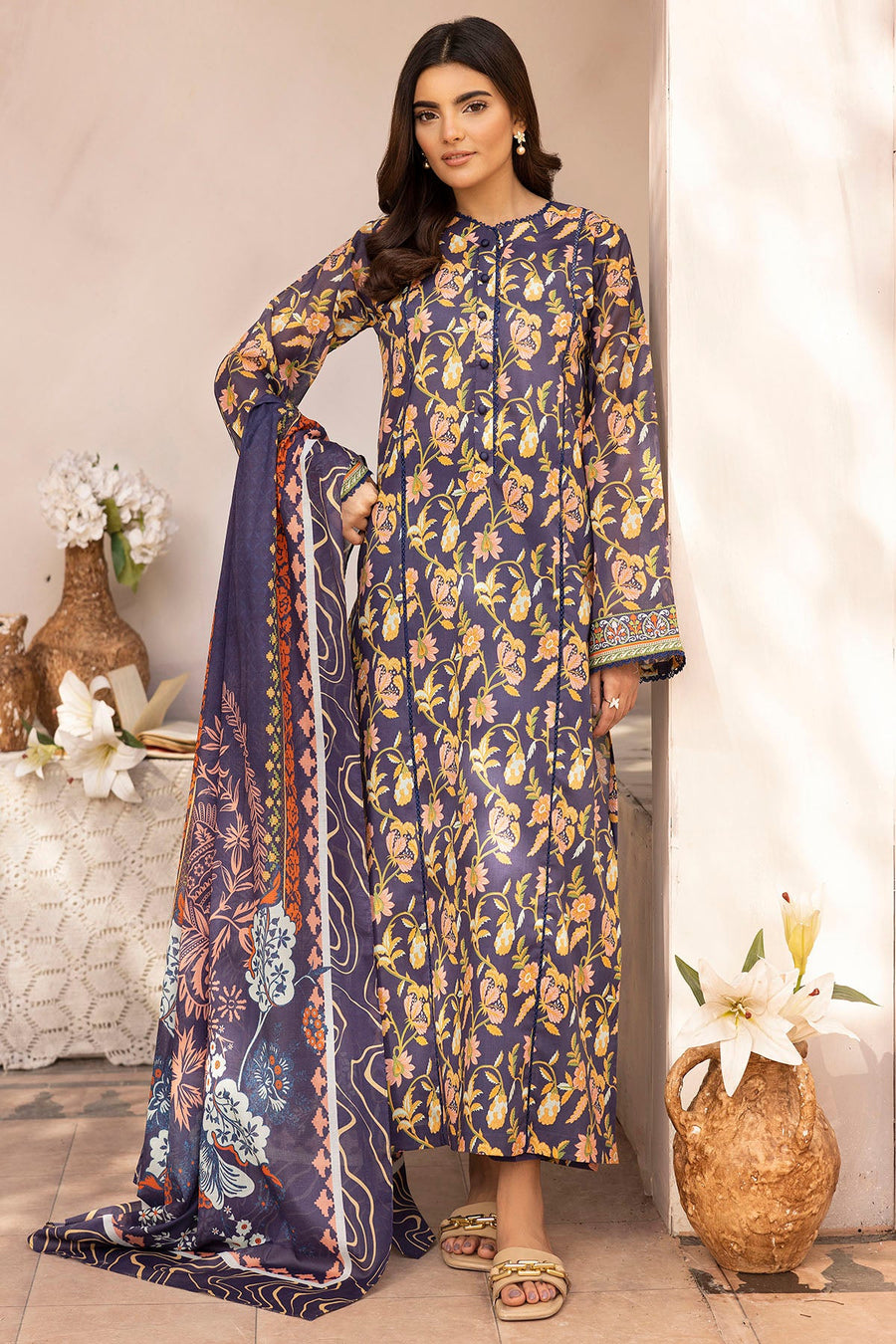 Motifz Rang Vol-03 Printed Lawn Unstitched 3Pc Suit 5512-EYLEEN