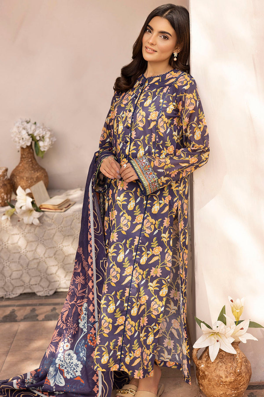 Motifz Rang Vol-03 Printed Lawn Unstitched 3Pc Suit 5512-EYLEEN