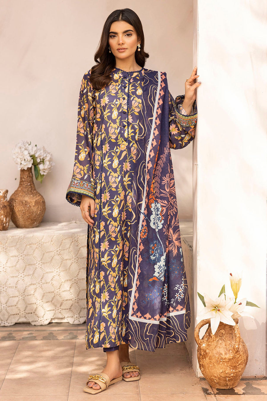 Motifz Rang Vol-03 Printed Lawn Unstitched 3Pc Suit 5512-EYLEEN