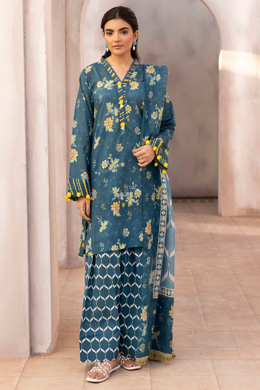 Motifz Rang Vol-04 Printed Lawn Unstitched 3Pc Suit 5522-BREA