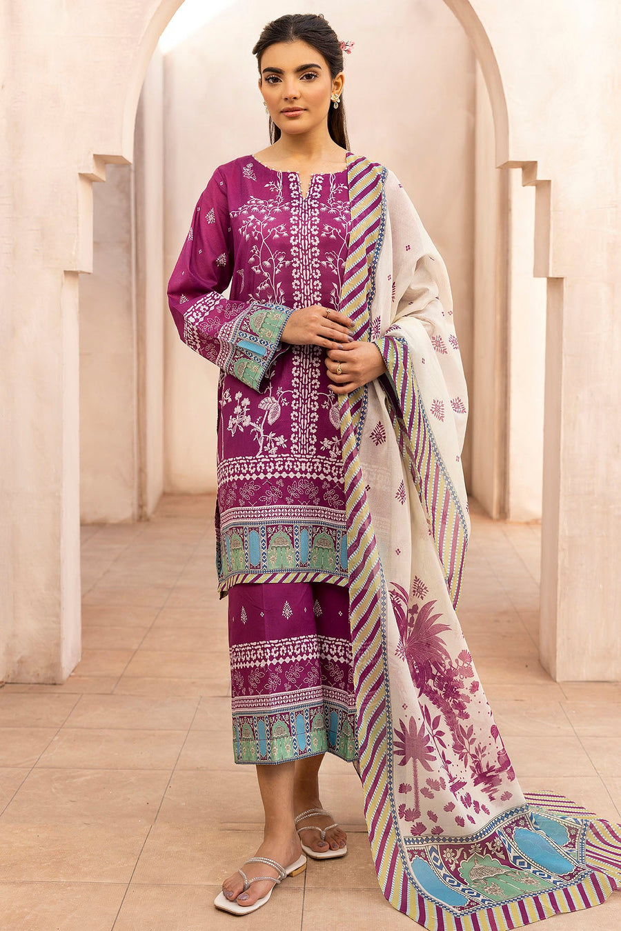 Motifz Rang Vol-04 Printed Lawn Unstitched 3Pc Suit 5524-NERISSA