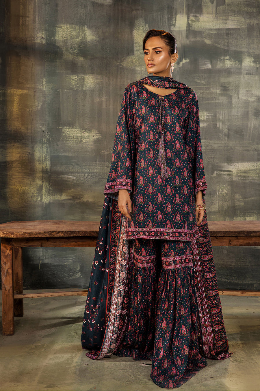 Melora by Safwa Digital Printed Doria Viscose Unstitched 3Pc Suit MLO-10