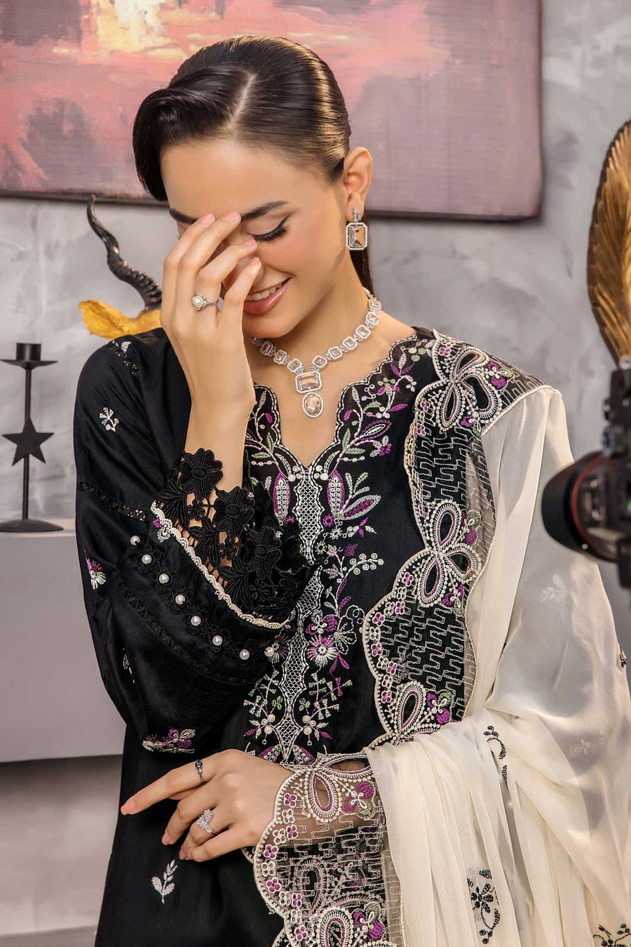 Zarya by Safwa Embroidered Viscose Unstitched 3Pc Suit ZAR-08