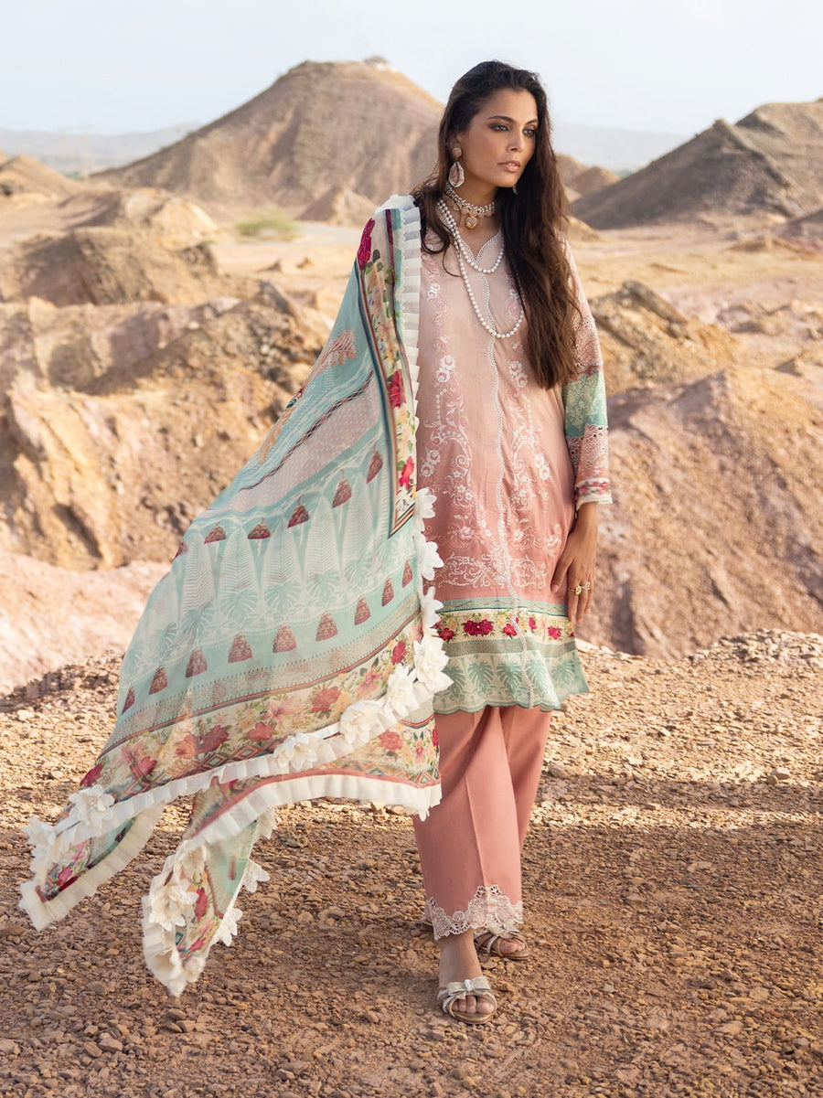 ELAF Premium Signature Embroidered Lawn Unstitched 3Pc Suit ESC-05A PETAL WHISPER