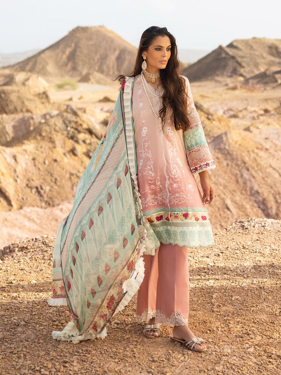 ELAF Premium Signature Embroidered Lawn Unstitched 3Pc Suit ESC-05A PETAL WHISPER