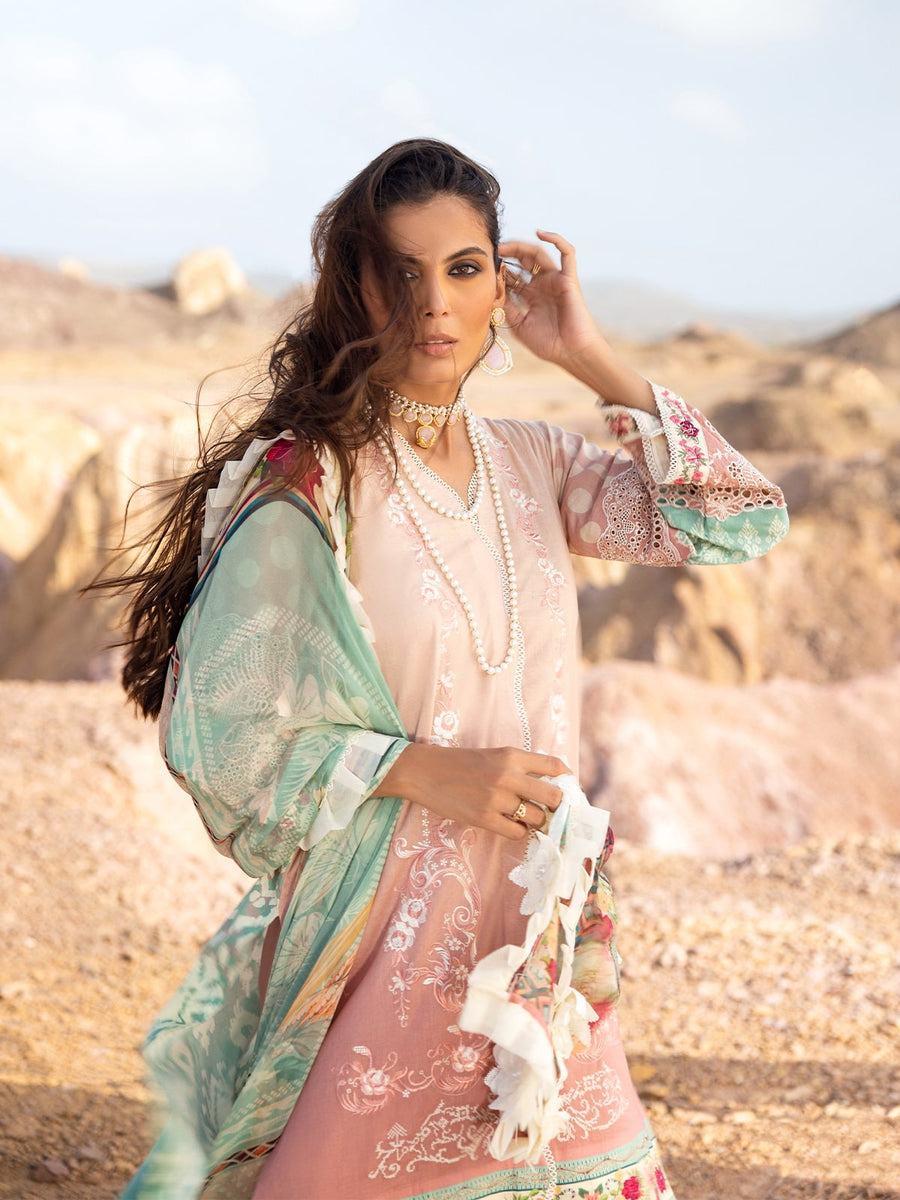 ELAF Premium Signature Embroidered Lawn Unstitched 3Pc Suit ESC-05A PETAL WHISPER