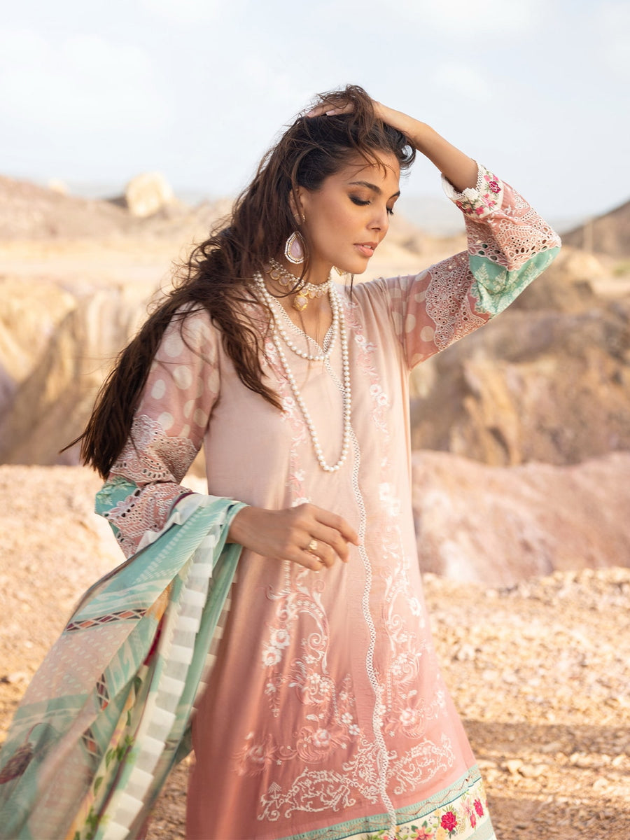ELAF Premium Signature Embroidered Lawn Unstitched 3Pc Suit ESC-05A PETAL WHISPER